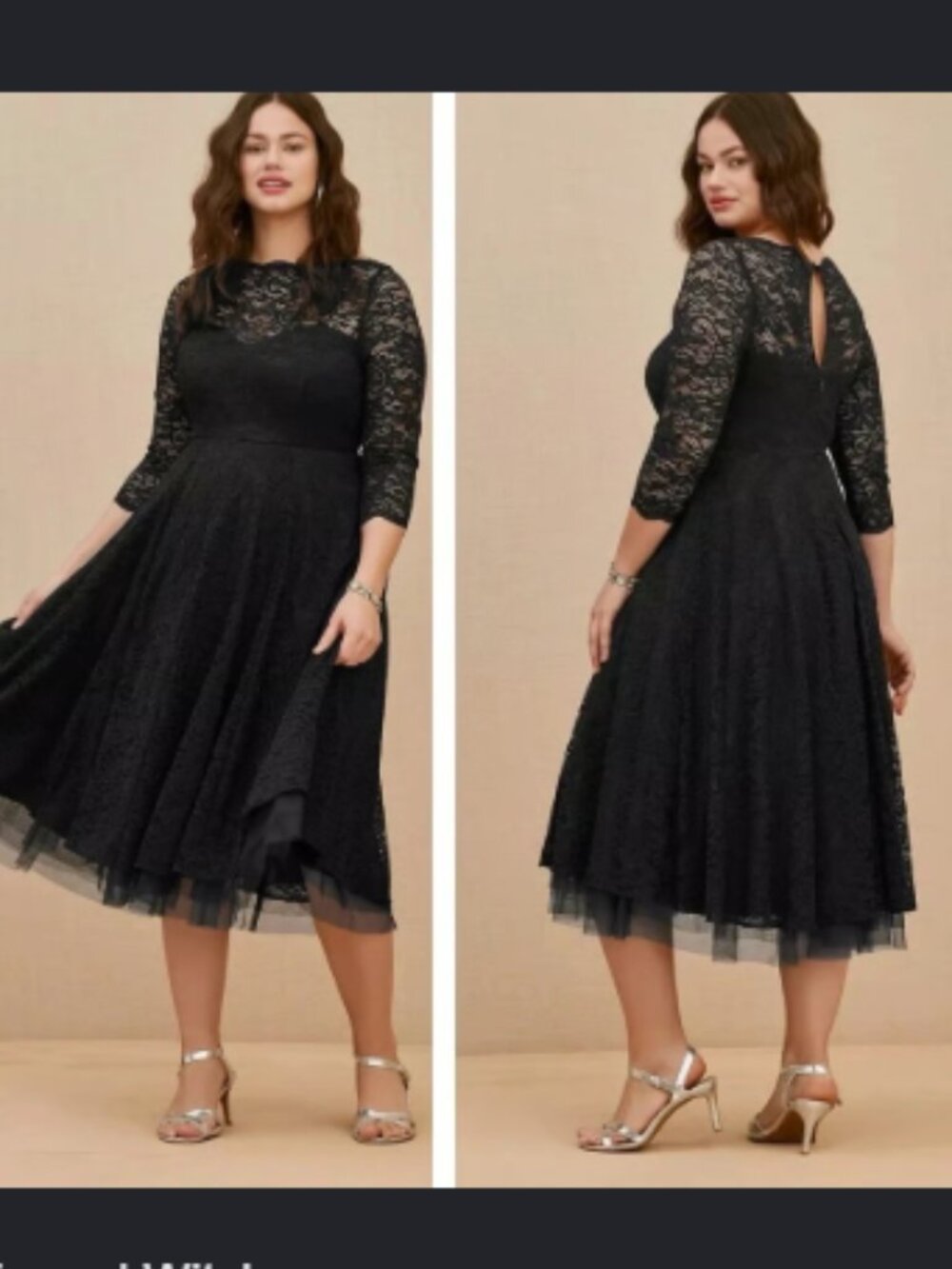 Torrid Black Lace Midi Illusion Dress Size 20 New With Tags